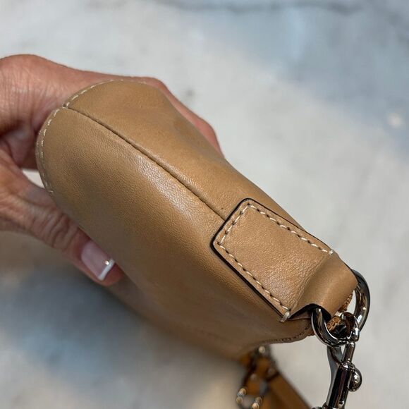 Coach Bag Purse Handbag Mini Leather Pocketbook Smooth Tan Glove Bag - Picture 9 of 14